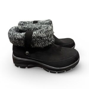 Skechers Black Winter Boots with Knit Cuff Size 7.5 Women’s